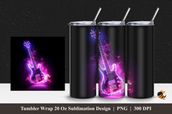 Purple Bass Tumbler Wrap Sublimation Design 1 Product Image 1