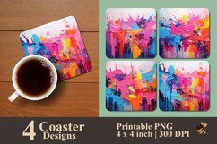 Abstract Watercolor Coaster Sublimation Designs Product Image 1