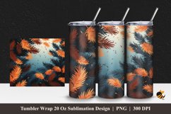 Pine Leaf Tumbler Wrap Sublimation Design 1 Product Image 1