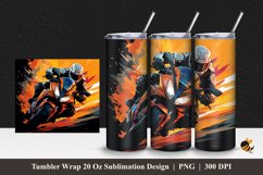 Colorful Motorcycle Tumbler Wrap Sublimation Design 1 Product Image 1