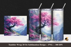 Sakura Tree Tumbler Wrap Sublimation Design 1 Product Image 1