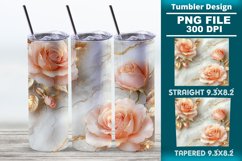 3D Rose Tumbler 20oz skinny wrap design, Tumbler design Product Image 1