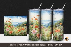 Mountain Plants Tumbler Wrap Sublimation Design 1 Product Image 1