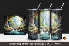 Waterfall Hill Tumbler Wrap Sublimation Design 1 Product Image 1