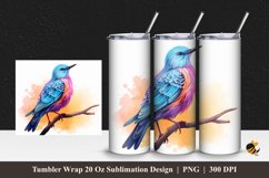Starling Bird Tumbler Wrap Sublimation Design 1 Product Image 1
