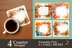 Leave Frame Coaster Sublimation Designs Product Image 1