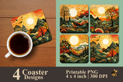 Nature Art Coaster Sublimation Design Product Image 1