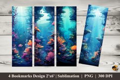 Underwater View Bookmark Sublimation Design Product Image 1