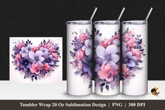 Ornament Flowers Tumbler Wrap Sublimation Design 1 Product Image 1