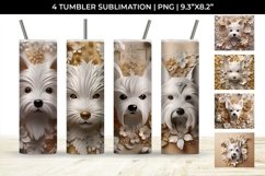 3D white Floral Yorkshire Terrier Dog Tumbler Wrap 20 oz Product Image 1