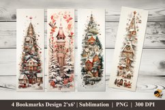 Snowy House Art Bookmarks Sublimation Design Product Image 1