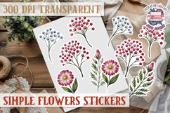 Summer Flowers sticker Scrapbook PNG Botanical Beach Product Image 1