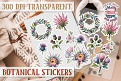 Botanical sticker sheet Spring Botanical PNG flowers Product Image 1
