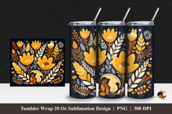 Simple Floral Tumbler Wrap Sublimation Design 1 Product Image 1
