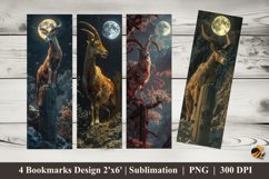 Night Goat Bookmarks Sublimation Design Product Image 1