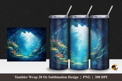 Beautiful Ocean Tumbler Wrap Sublimation Design 1 Product Image 1