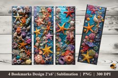Colorful Ocean Bookmarks Sublimation Design Product Image 1