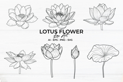 Lotus Flower Line Art Product Image 1
