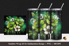 Painting Floral Tumbler Wrap Sublimation Design 1 Product Image 1