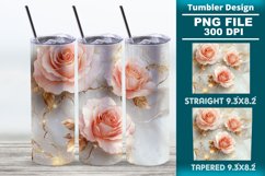 3D Rose Tumbler 20oz skinny wrap design, Tumbler design Product Image 1