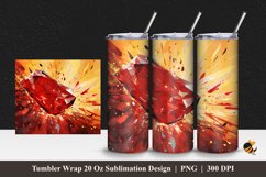 Red Crystal Tumbler Wrap Sublimation Design 1 Product Image 1