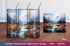 Rocky Mountain Tumbler Wrap Sublimation Design 1 Product Image 1