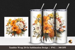 Beautiful Flowers Bush Tumbler Wrap Sublimation Design 1 Product Image 1