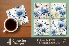 Blue Butterfly Coaster Sublimation Designs Product Image 1