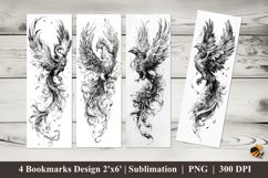 Phoenix Tattoo Bookmarks Sublimation Design Product Image 1