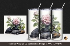 Rose Stone Tumbler Wrap Sublimation Design 1 Product Image 1