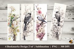 Bird on a Branch Bookmarks Sublimation Design Product Image 1
