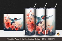 Hummingbird Flying Tumbler Wrap Sublimation Design 1 Product Image 1