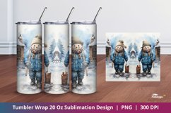 Adorable Snowman Winter Snow Tumbler Wrap Sublimation 1 Product Image 1