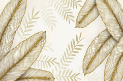 Golden Green Palm Leaves Background Product Image 1