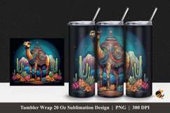 Colorful Camel Tumbler Wrap Sublimation Design 1 Product Image 1