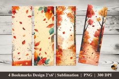 Autumn Season Bookmarks Sublimation Design Product Image 1