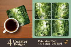 Whispering Bamboo Coaster Sublimation Design Product Image 1