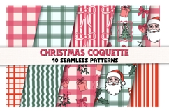 Christmas Coquette Seamless Patterns - 10 Cute Digital Paper Product Image 1