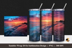 Sunrise Beach Tumbler Wrap Sublimation Design 1 Product Image 1