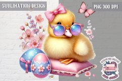 Cute Easter Animal Sublimation Design PNG Spring Eggs Bunny Product Image 1