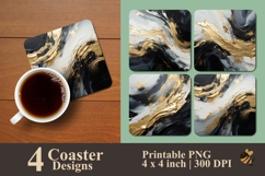 Elegant Luxe Marble Coaster Sublimation Design Product Image 1