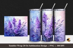 Painting Lavender Tumbler Wrap Sublimation Design 1 Product Image 1