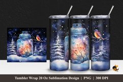 Little Bird And Jar Tumbler Wrap Sublimation Design 1 Product Image 1
