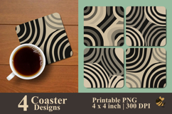 Abstract Zebra Art Coaster Sublimation Design Product Image 1