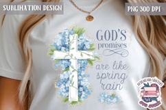 Easter Bible Quote Sublimation Design PNG Jesus Cross Product Image 1