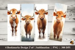 Cow Character Bookmarks Sublimation Design Product Image 1