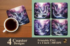 Mistical Waterfall Coaster Sublimation Designs Product Image 1