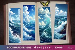 Sea Waves Scrapbook Bookmark Designs Product Image 1