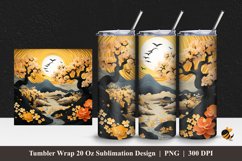 3D Yellow Tabebuya Tumbler Wrap Sublimation Design 1 Product Image 1