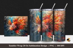 Lionfish Abstract Tumbler Wrap Sublimation Design 1 Product Image 1